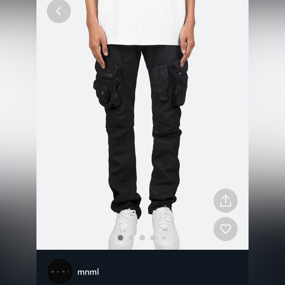 MNML Other - Mnml Black Wax Cargo Pants